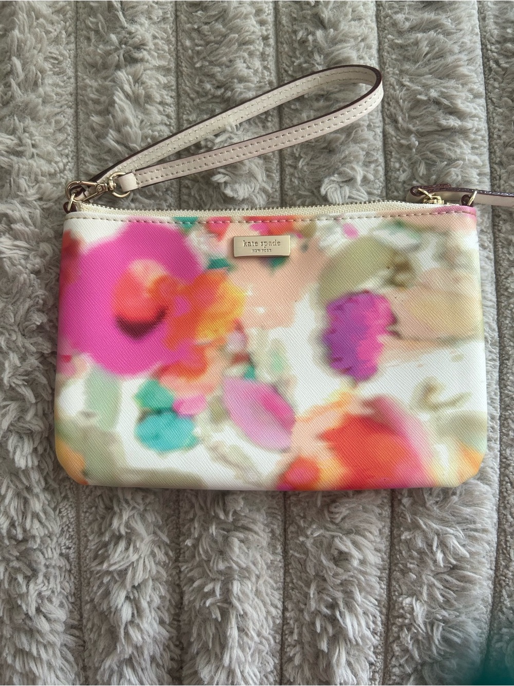 Kate Spade Giverny Floral Wristlet Clutch Multicolor Watercolor Print